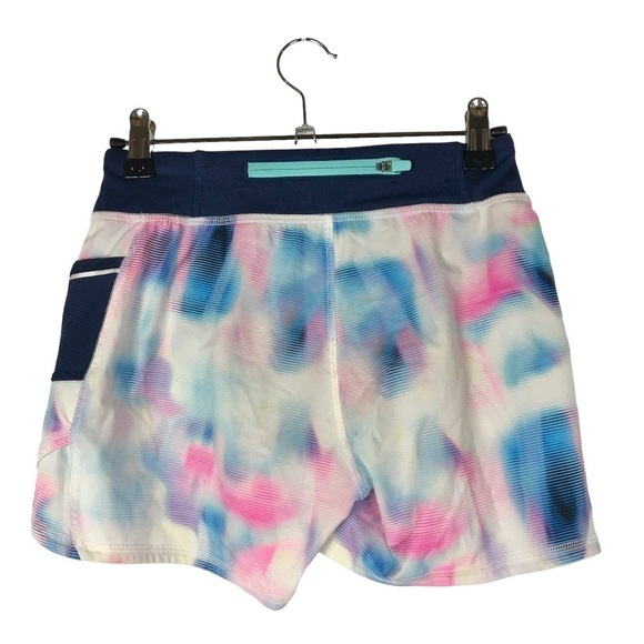 Athleta Girl Dream Blue & Pink Watercolor Athletic Shorts M - Picture 2 of 3